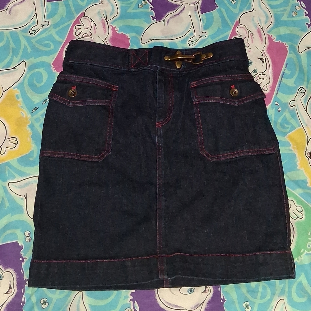 Ralph Lauren Jeans Co. Nolita Denim Blue Jean Knee Length Skirt Polo